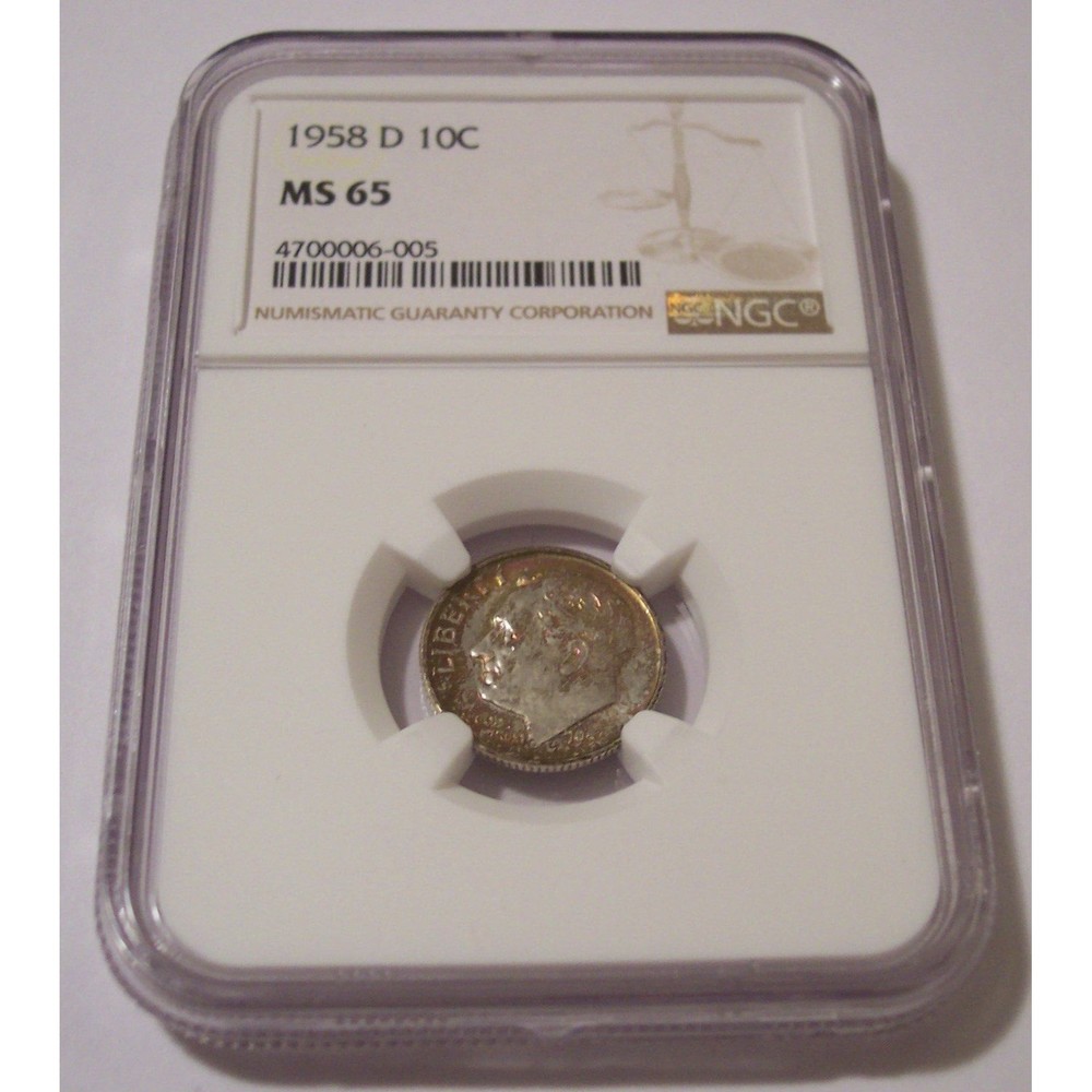 1958 D Roosevelt Dime Nice Toning